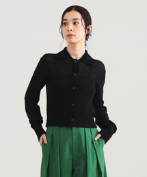 Demi-Luxe BEAMS | 【1/9再値下げ】AK+1 / ポロカラーショート カーディガン［手洗い可］(ニット/セーター)