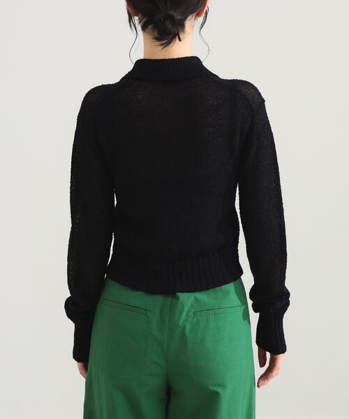 Demi-Luxe BEAMS（デミルクス ビームス）の「【1/9再値下げ】AK+1 / ポロカラーショート カーディガン［手洗い可］（ニット/セーター・レディース・ブラック/ライトグレー・ONE SIZE）」の17枚目の写真