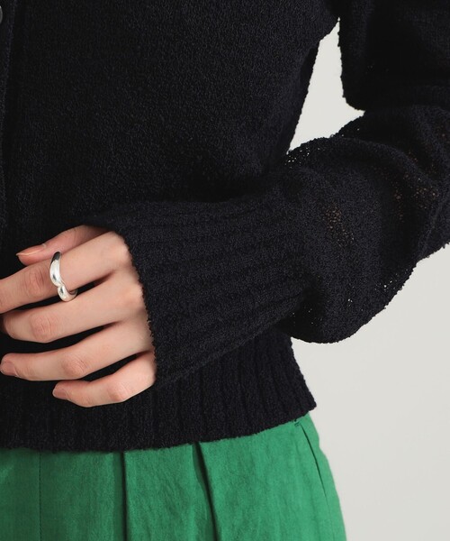 Demi-Luxe BEAMS（デミルクス ビームス）の「【1/9再値下げ】AK+1 / ポロカラーショート カーディガン［手洗い可］（ニット/セーター・レディース・ブラック/ライトグレー・ONE SIZE）」の19枚目の写真