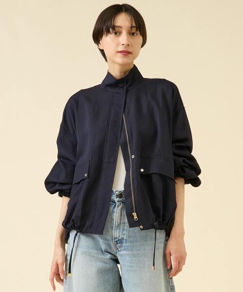 martinique（マルティニーク）の「VIS混ツイルスタンドカラーブルゾン（ブルゾン・レディース・ネイビー/ボルドー/カーキ・FREE）」の3枚目の写真