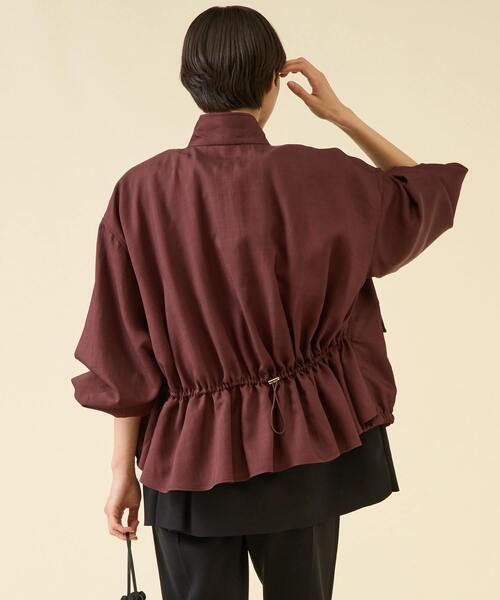 martinique（マルティニーク）の「VIS混ツイルスタンドカラーブルゾン（ブルゾン・レディース・ネイビー/ボルドー/カーキ・FREE）」の5枚目の写真