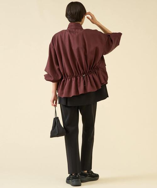 martinique（マルティニーク）の「VIS混ツイルスタンドカラーブルゾン（ブルゾン・レディース・ネイビー/ボルドー/カーキ・FREE）」の9枚目の写真