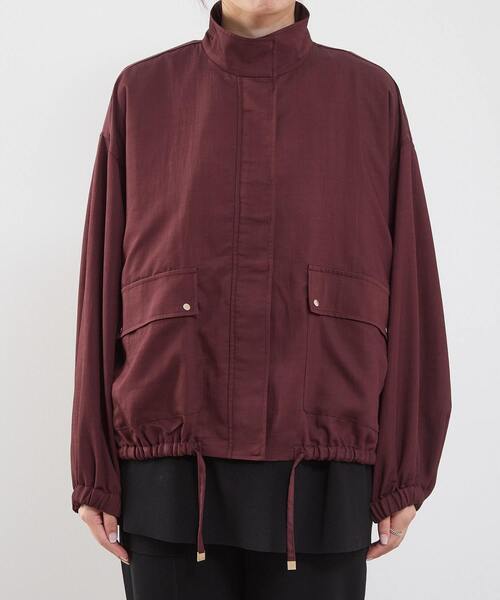 martinique（マルティニーク）の「VIS混ツイルスタンドカラーブルゾン（ブルゾン・レディース・ネイビー/ボルドー/カーキ・FREE）」の10枚目の写真