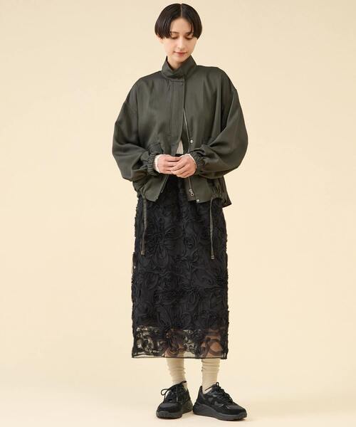 martinique（マルティニーク）の「VIS混ツイルスタンドカラーブルゾン（ブルゾン・レディース・ネイビー/ボルドー/カーキ・FREE）」の18枚目の写真