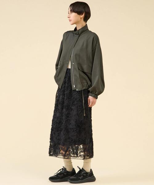 martinique（マルティニーク）の「VIS混ツイルスタンドカラーブルゾン（ブルゾン・レディース・ネイビー/ボルドー/カーキ・FREE）」の19枚目の写真