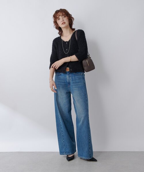 RIVE DROITE（リヴドロワ）の「【トレンド感抜群】コットンシャギーカーディガン（カーディガン/ボレロ・レディース・ブラック/ベビーピンク・FREE）」の3枚目の写真