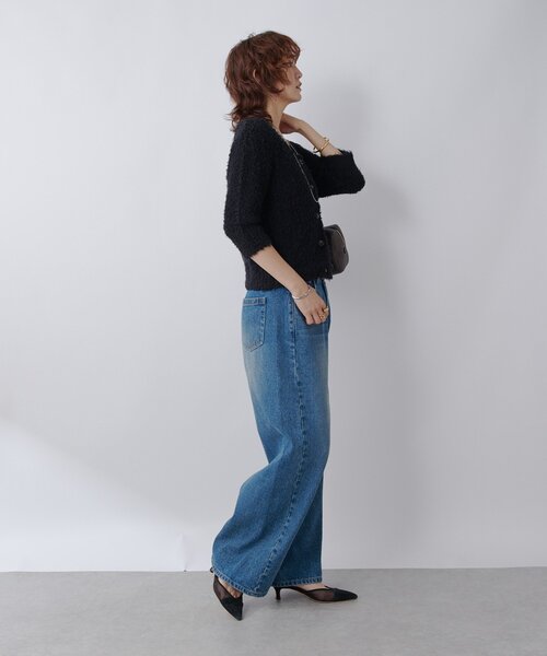 RIVE DROITE（リヴドロワ）の「【トレンド感抜群】コットンシャギーカーディガン（カーディガン/ボレロ・レディース・ブラック/ベビーピンク・FREE）」の5枚目の写真