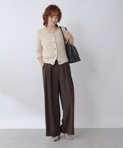 RIVE DROITE（リヴドロワ）の「【トレンド感抜群】コットンシャギーカーディガン（カーディガン/ボレロ・レディース・ブラック/ベビーピンク・FREE）」の12枚目の写真