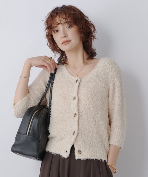 RIVE DROITE（リヴドロワ）の「【トレンド感抜群】コットンシャギーカーディガン（カーディガン/ボレロ・レディース・ブラック/ベビーピンク・FREE）」の15枚目の写真