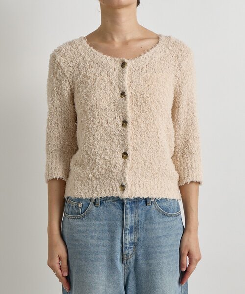 RIVE DROITE（リヴドロワ）の「【トレンド感抜群】コットンシャギーカーディガン（カーディガン/ボレロ・レディース・ブラック/ベビーピンク・FREE）」の18枚目の写真