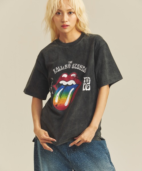 JACKROSE（ジャックローズ）の「B-TRS-Lips&Tongue　TOUR TEE（Tシャツ/カットソー・メンズ・ホワイト/チャコール・M/L）」の2枚目の写真