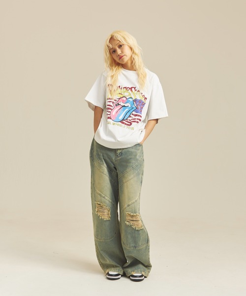 JACKROSE（ジャックローズ）の「B-TRS-Lips&Tongue　TOUR TEE（Tシャツ/カットソー・メンズ・ホワイト/チャコール・M/L）」の11枚目の写真
