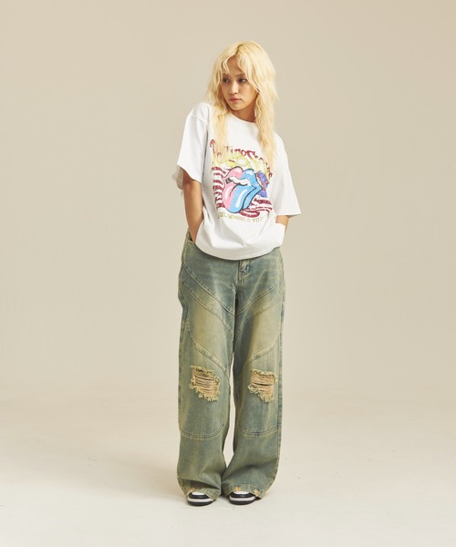 JACKROSE（ジャックローズ）の「B-TRS-Lips&Tongue　TOUR TEE（Tシャツ/カットソー・メンズ・ホワイト/チャコール・M/L）」の12枚目の写真