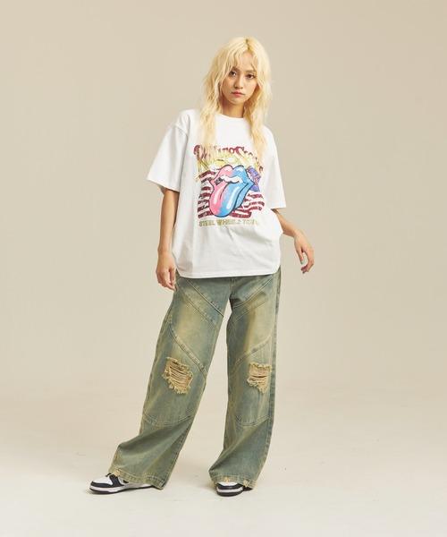 JACKROSE（ジャックローズ）の「B-TRS-Lips&Tongue　TOUR TEE（Tシャツ/カットソー・メンズ・ホワイト/チャコール・M/L）」の13枚目の写真