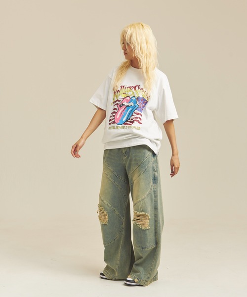 JACKROSE（ジャックローズ）の「B-TRS-Lips&Tongue　TOUR TEE（Tシャツ/カットソー・メンズ・ホワイト/チャコール・M/L）」の16枚目の写真