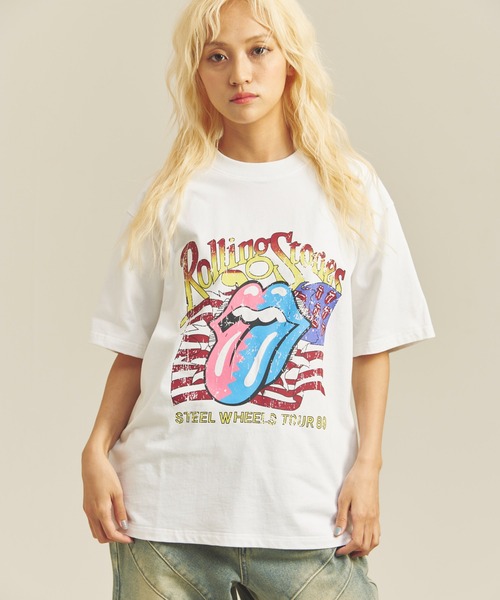 JACKROSE（ジャックローズ）の「B-TRS-Lips&Tongue　TOUR TEE（Tシャツ/カットソー・メンズ・ホワイト/チャコール・M/L）」の3枚目の写真