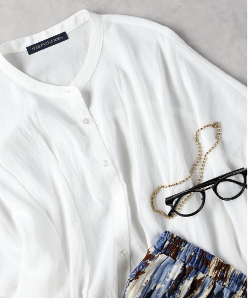 Right-on(ライトオン)の「【HONEYSUCKLE ROSE】タックシアーチュニック(チュニック・レディース・オフホワイト/ブラック/カーキブラウン・M/L)」の1枚目の写真