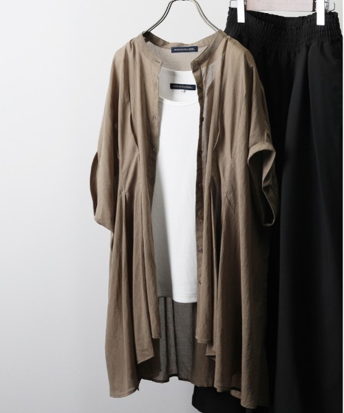 Right-on(ライトオン)の「【HONEYSUCKLE ROSE】タックシアーチュニック(チュニック・レディース・オフホワイト/ブラック/カーキブラウン・M/L)」の6枚目の写真