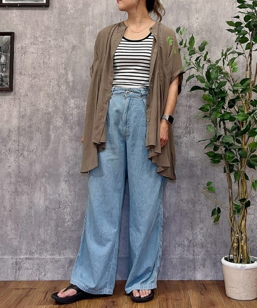 Right-on(ライトオン)の「【HONEYSUCKLE ROSE】タックシアーチュニック(チュニック・レディース・オフホワイト/ブラック/カーキブラウン・M/L)」の13枚目の写真