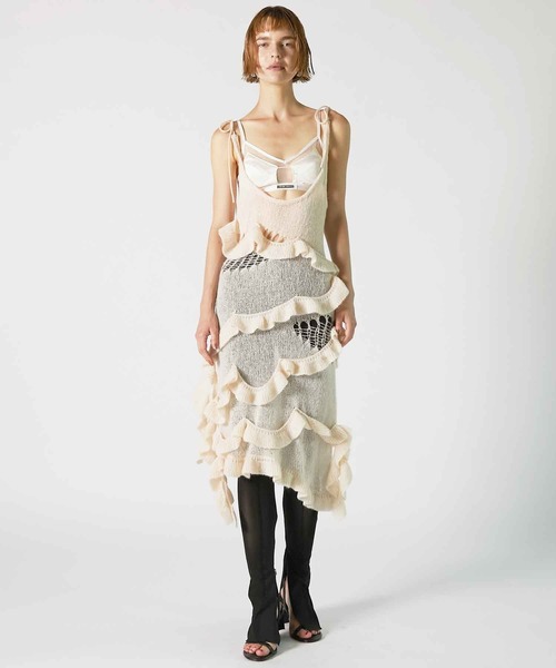 PRANK PROJECT（プランクプロジェクト）の「モヘアワンピ / Mohair One-Piece（ワンピース・レディース・アイボリー/チャコールグレー/レッド・FREE）」の5枚目の写真