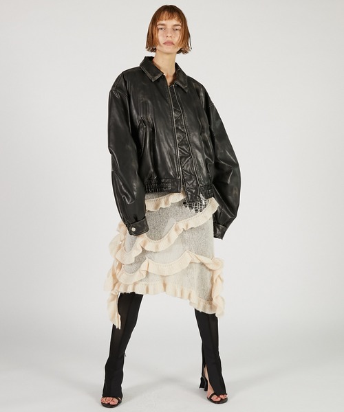 PRANK PROJECT（プランクプロジェクト）の「モヘアワンピ / Mohair One-Piece（ワンピース・レディース・アイボリー/チャコールグレー/レッド・FREE）」の4枚目の写真