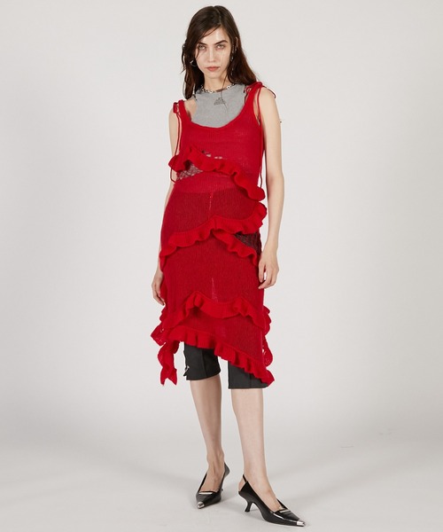 PRANK PROJECT（プランクプロジェクト）の「モヘアワンピ / Mohair One-Piece（ワンピース・レディース・アイボリー/チャコールグレー/レッド・FREE）」の9枚目の写真