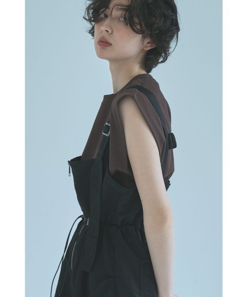 marjour（マージュール）の「NYLON ZIP SALOPETTE（サロペット/オーバーオール・レディース・ブラック/ベージュ・M）」の14枚目の写真