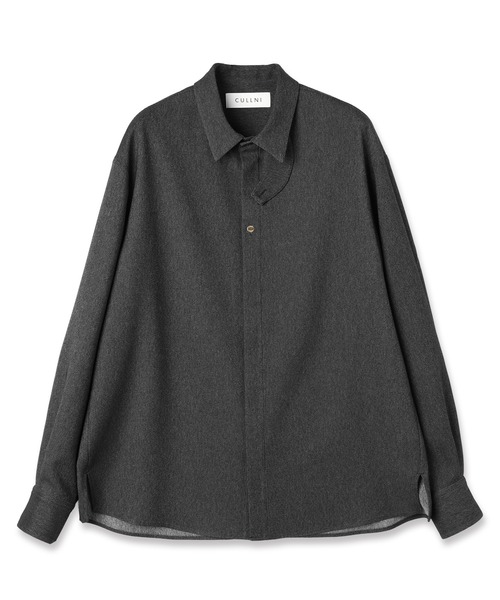 CULLNI(クルニ)の「Faux Denim Front Fly Chin Tab Shirt(シャツ/ブラウス・メンズ・ブラック/ブルー/ネイビー・0/1/2)」の2枚目の写真