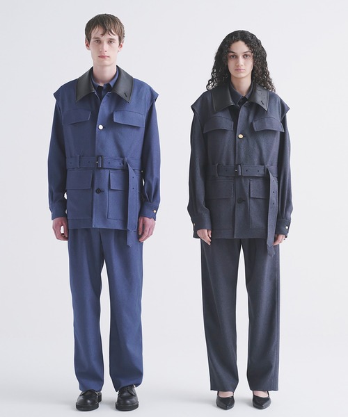 CULLNI(クルニ)の「Faux Denim Front Fly Chin Tab Shirt(シャツ/ブラウス・メンズ・ブラック/ブルー/ネイビー・0/1/2)」の6枚目の写真