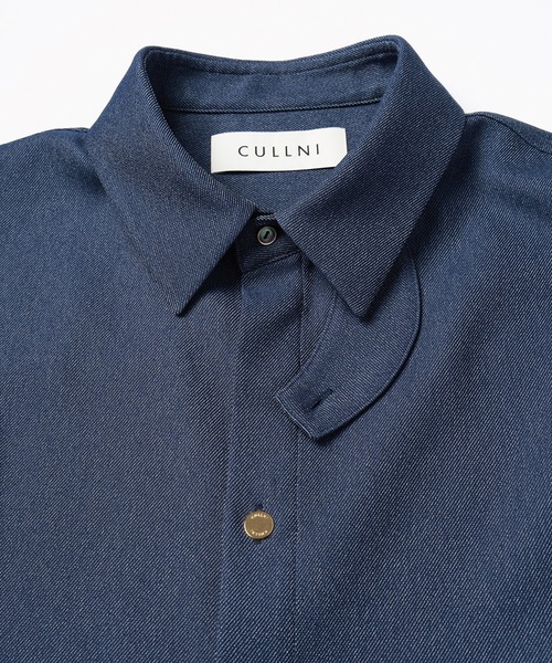 CULLNI(クルニ)の「Faux Denim Front Fly Chin Tab Shirt(シャツ/ブラウス・メンズ・ブラック/ブルー/ネイビー・0/1/2)」の9枚目の写真