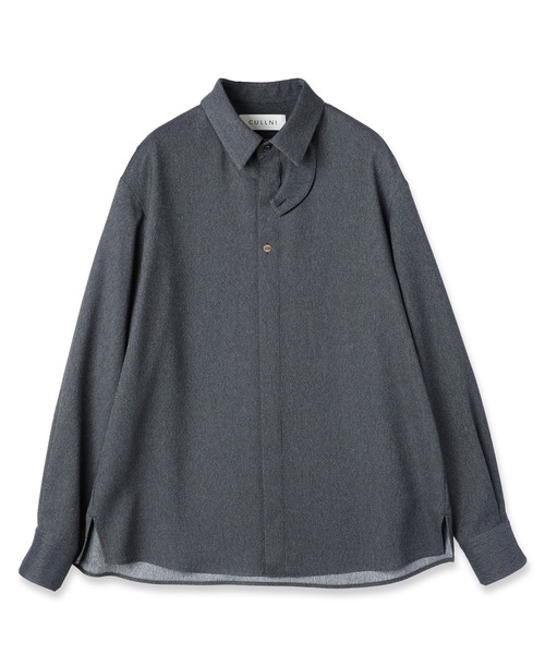 CULLNI(クルニ)の「Faux Denim Front Fly Chin Tab Shirt(シャツ/ブラウス・メンズ・ブラック/ブルー/ネイビー・0/1/2)」の12枚目の写真