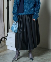 MAISON SPECIAL(]XyV)Waist Frill Vegan Leather Mid-length Skirt/EGXgtB[KU[~XJ[gyMAISON SPECIAL/]XyVz(XJ[g)