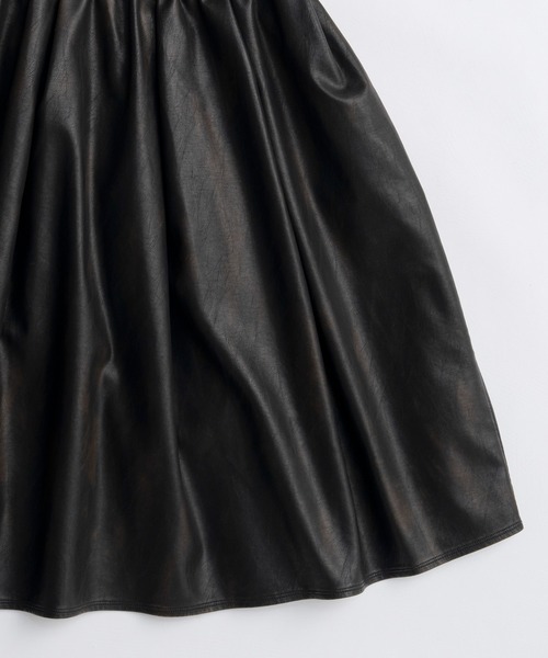 MAISON SPECIAL(メゾンスペシャル)の「Waist Frill Vegan Leather Mid-length Skirt/ウエストフリルヴィーガンレザーミモレスカート(スカート・レディース・ブラウン/ブラック・36/38)」の12枚目の写真