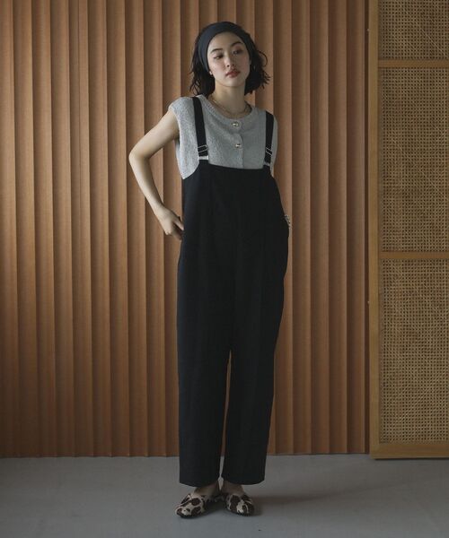 Green　Parks（グリーンパークス）の「ツイード風金釦ニットベスト（ベスト・レディース・アイボリー/ブラック/グレー・FREE）」の13枚目の写真