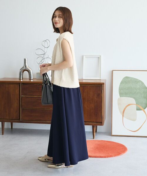 Green　Parks（グリーンパークス）の「ツイード風金釦ニットベスト（ベスト・レディース・アイボリー/ブラック/グレー・FREE）」の21枚目の写真