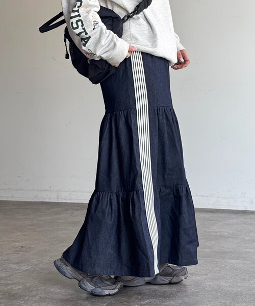 U.S. POLO ASSN.（ユーエスポロアッスン）の「ティアードスカート（スカート・レディース・アイボリー/ブラック/ネイビー/ブラウン系その他/グレー系その他/ブルー系その他/ブラック系その他/ベージュ系その他/ダークブルー/ベージュ系その他2/ブルー系その他2/ブラック系その他2/サックスブルー・FREE/PS）」の20枚目の写真