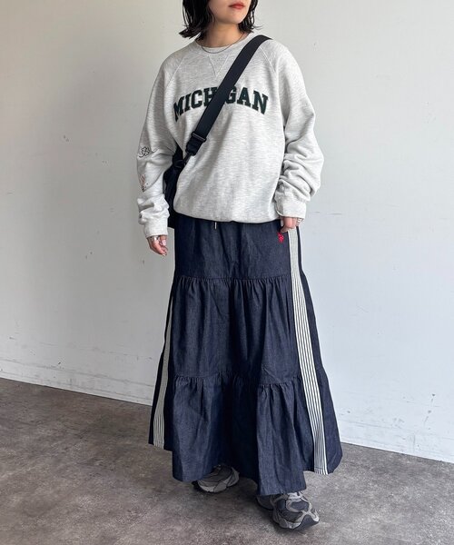 U.S. POLO ASSN.（ユーエスポロアッスン）の「ティアードスカート（スカート・レディース・アイボリー/ブラック/ネイビー/ブラウン系その他/グレー系その他/ブルー系その他/ブラック系その他/ベージュ系その他/ダークブルー/ベージュ系その他2/ブルー系その他2/ブラック系その他2/サックスブルー・FREE/PS）」の18枚目の写真