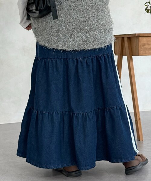 U.S. POLO ASSN.（ユーエスポロアッスン）の「ティアードスカート（スカート・レディース・アイボリー/ブラック/ネイビー/ブラウン系その他/グレー系その他/ブルー系その他/ブラック系その他/ベージュ系その他/ダークブルー/ベージュ系その他2/ブルー系その他2/ブラック系その他2/サックスブルー・FREE/PS）」の14枚目の写真