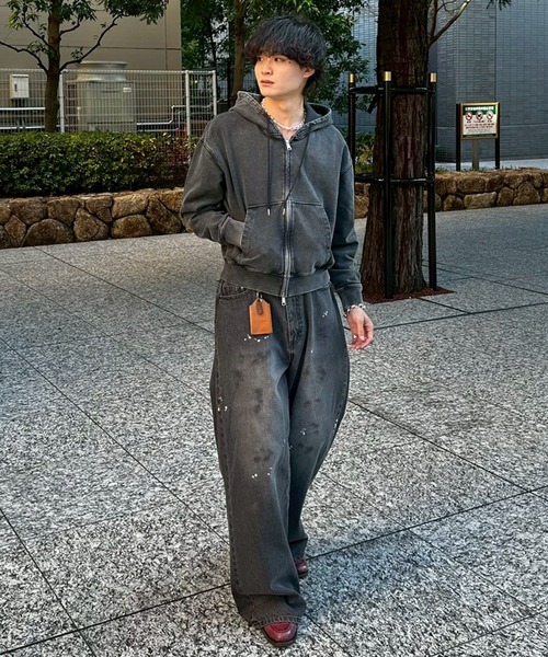 SINSS ヘビーウェイトダブルジップフーディー　（短丈） Heavy weight double zip hoodie / ヘビーウェイトダブルジップ