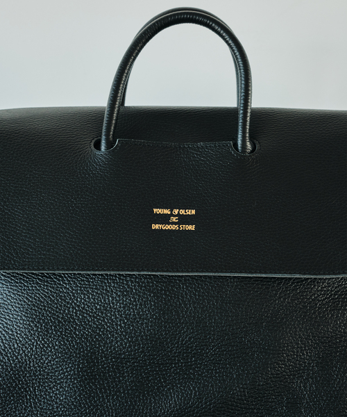 YOUNG & OLSEN 別注 エンボスレザー フラップ トートバッグ
