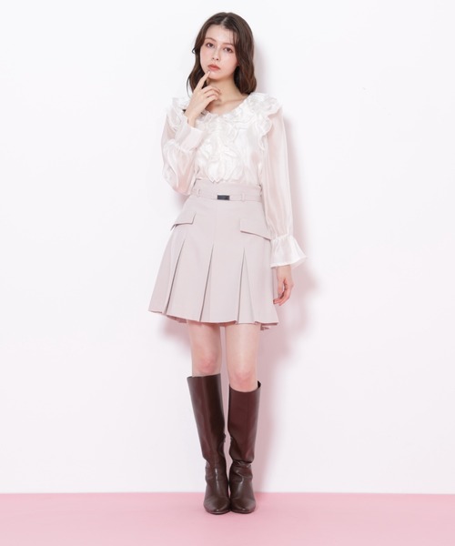 JILL by JILL STUART（ジルバイジルスチュアート）の「◇シアーフリルブラウス（シャツ/ブラウス・レディース・グリーン/ホワイト/ベージュ・FREE）」の21枚目の写真