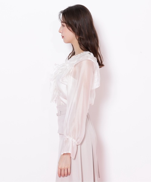 JILL by JILL STUART（ジルバイジルスチュアート）の「◇シアーフリルブラウス（シャツ/ブラウス・レディース・グリーン/ホワイト/ベージュ・FREE）」の22枚目の写真