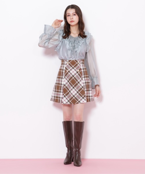 JILL by JILL STUART（ジルバイジルスチュアート）の「◇シアーフリルブラウス（シャツ/ブラウス・レディース・グリーン/ホワイト/ベージュ・FREE）」の12枚目の写真