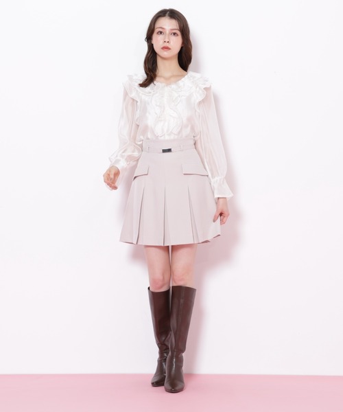 JILL by JILL STUART（ジルバイジルスチュアート）の「◇シアーフリルブラウス（シャツ/ブラウス・レディース・グリーン/ホワイト/ベージュ・FREE）」の18枚目の写真