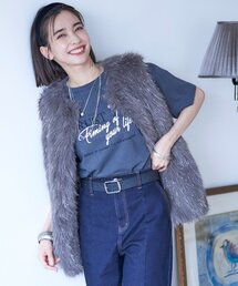 Remind me and forever | 【nane】ピグメント加工ロゴTシャツ(Tシャツ/カットソー)