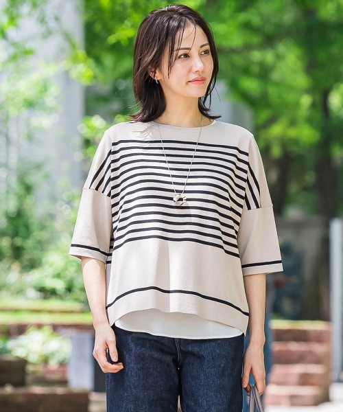 LAUTREAMONT（ロートレアモン）の「ノースリーブレイヤードブラウス≪洗濯機で洗える・吸水速乾・接触冷感≫（シャツ/ブラウス・レディース・ホワイト/ブラック・9号）」の16枚目の写真