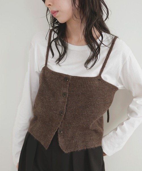 LIAN（リアン）の「ビスチェセットニットカーディガン（ニット/セーター・レディース・ブラック/ブラウン/チャコールグレー/アイボリー・FREE）」の13枚目の写真