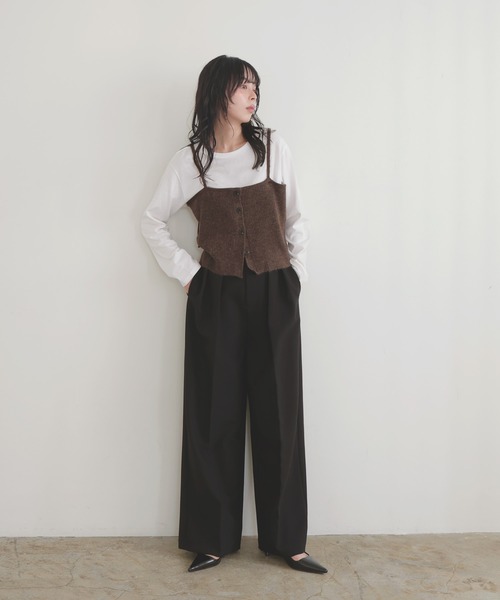 LIAN（リアン）の「ビスチェセットニットカーディガン（ニット/セーター・レディース・ブラック/ブラウン/チャコールグレー/アイボリー・FREE）」の14枚目の写真