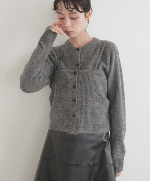 LIAN（リアン）の「ビスチェセットニットカーディガン（ニット/セーター・レディース・ブラック/ブラウン/チャコールグレー/アイボリー・FREE）」の15枚目の写真