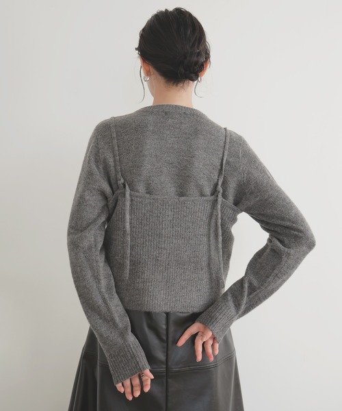 LIAN（リアン）の「ビスチェセットニットカーディガン（ニット/セーター・レディース・ブラック/ブラウン/チャコールグレー/アイボリー・FREE）」の17枚目の写真